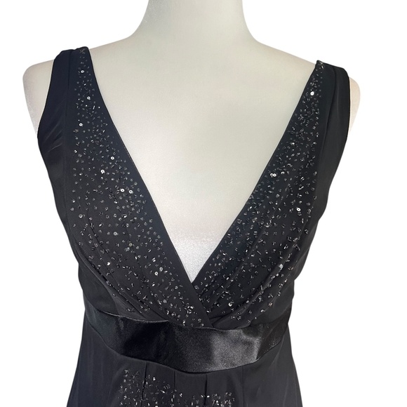Vintage 2000s Y2K Black Sparkley Mid-Length Dress Large - Picture 3 of 5